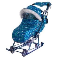 Санки-коляска Ника детям 7-8S НД7-8S/5 спортивный синий - фото