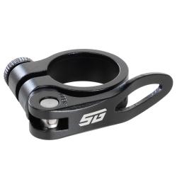 Хомут подсидельный STG 31,8мм с логотипом STG, черный - фото