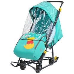 Санки-коляска Baby 1 Disney, Медвежонок Винни и его друзья: Винни изумруд DB1/2 - фото
