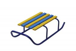 Санки детские бюджет "ТЯНИТОЛКАЙ" (синий) - фото