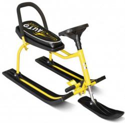 Снегокат детский 208 "Auto Car" разборный с высокой рамой и со спинкой (Желтый) - фото