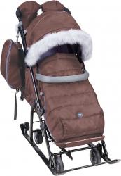 Санки-коляска "Ника детям 7-5SK" шоколадный (арт. НД7-5SK/Ш) - фото