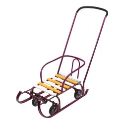 Санки детские НИКА Тимка 6 Универсал, спинка, толкатель, колеса - фото