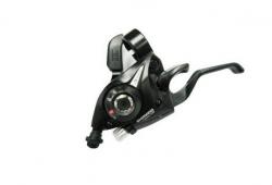 Шифтер с тормозной ручкой Shimano Tourney, EF51, лев, 3ск, тр.+оплетк, черный, ESTEF51LSBL2P - фото