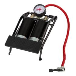 Насос ножной универ. с манометром, две камеры BOX 55х120, сталь. - фото