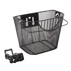 Корзина HT-207 с крепежом, на эксцентрике, съёмная, размер 35х25х26.5 см, черная  (для 26") - фото