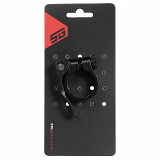 Хомут подсидельный STG 31,8мм с логотипом STG, черный - фото