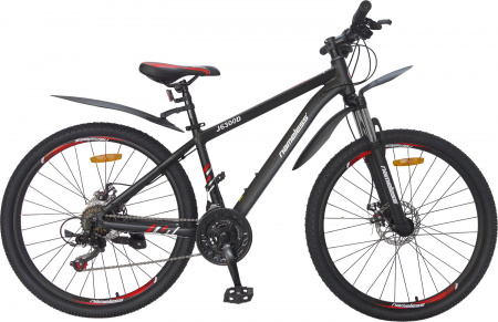 Велосипед Nameless J6300D 26 (2025) (Велосипед NAMELESS J6300D 26", рама 15" черный мат/красный)