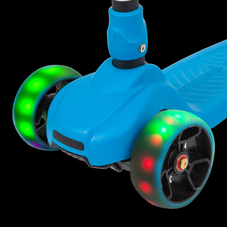 Самокат-кикборд Novatrack RainBow Car (2020) (Самокат Novatrack RainBow, складной механизм на руле, широкие свет.колеса PU п)