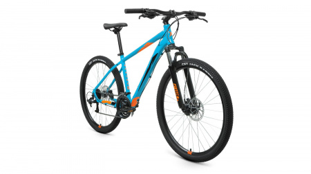 Велосипед FORWARD APACHE 3.2 HD 27,5" (2022) (Велосипед FORWARD APACHE 27,5 3.2 HD (27,5" 24 ск. рост. 21") 2022, бирюзовый/оранжевый,RBK22FW27383)