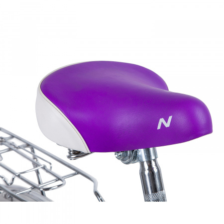 Велосипед NOVATRACK BUTTERFLY 20" (2019) (Велосипед NOVATRACK 20", BUTTERFLY, белый-фиолет., сталь, 6-скор, TY21/RS35/SG-6SI, V-brake)