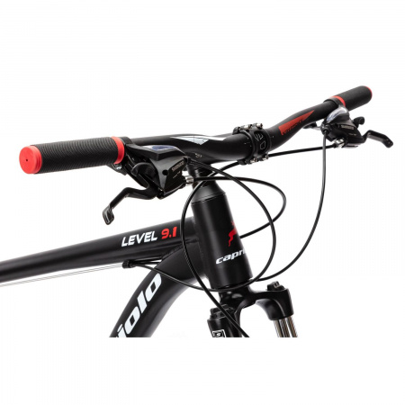 Велосипед CAPRIOLO LEVEL 9.1 29'' (2023) (Велосипед CAPRIOLO MTB LEVEL 9.1, рама алюминий 19'', колёса 29'' (чёрный (мат)-красный), 921547-19)