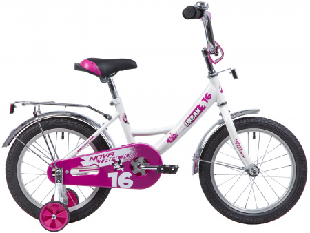 Велосипед NOVATRACK URBAN 16" (2019) (Велосипед NOVATRACK 16", URBAN, белый, полная защита цепи, тормоз нож., крылья и багажник хром.,)