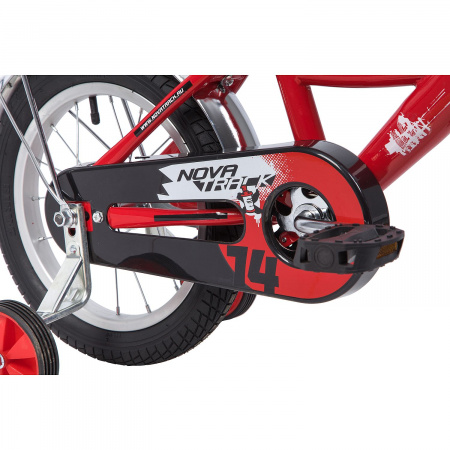 Велосипед NOVATRACK URBAN 14" (2019) (Велосипед NOVATRACK 14", URBAN, красный, полная защита цепи, тормоз нож., крылья и багажник хром)