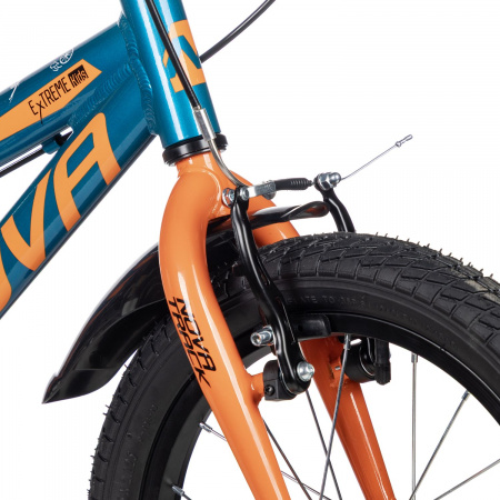 Велосипед Novatrack Extreme V 16 (2025) (Велосипед NOVATRACK 16" EXTREME алюм., бирюзовый, полная защ.цепи, V-brake, короткие крылья, полная )