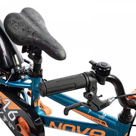 Велосипед Novatrack Extreme V 16 (2025) (Велосипед NOVATRACK 16" EXTREME алюм., бирюзовый, полная защ.цепи, V-brake, короткие крылья, полная )