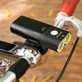 Велофара Gaciron V9DP-1800, 2xCREE, 1800LM, шесть режимов, влагоустойчивый, USB-C, 5000mAH, 07-300134 - фото