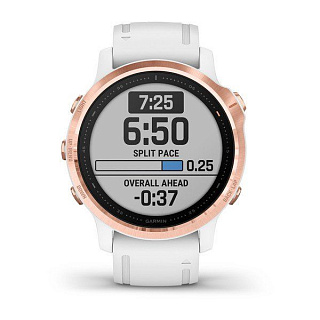 Часы GARMIN Fenix 6S Pro (Rose Gold/White Band) - фото
