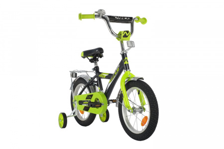 NOVATRACK ASTRA 14" (2020) (Велосипед NOVATRACK 14" ASTRA черный, тормоз нож, крылья и багажник хром, полная защ.цепи)