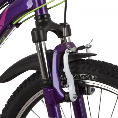 Велосипед NOVATRACK VALIANT 24" (2022) (Велосипед NOVATRACK 24" VALIANT сталь.рама 10, фиолетовый, 18-скор, TY21/TS38/SG-6SI, V-brake, корот)