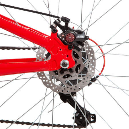 Велосипед NOVATRACK EXTREME Disc 20" (2021) (Велосипед NOVATRACK 20" EXTREME красный,  сталь, 6 скор., Shimano TY21/Microshift TS38, дисковый тор)