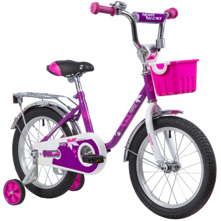 Велосипед NOVATRACK MAPLE 16" (2019) (Велосипед NOVATRACK 16" MAPLE, сиреневый, полная защита цепи, тормоз нож.,крылья и багажник хром, пе)