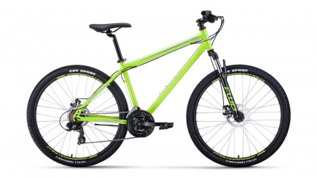 Велосипед FORWARD SPORTING 27,5 2.0 disc (2021) (Велосипед FORWARD SPORTING 27,5 2.0 disc (27,5" 21 ск. . 19") , ярко-зеленый/серый, RBKW1M17G022)