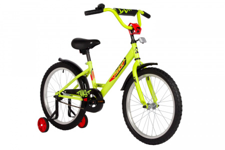 Велосипед Novatrack Twist 20 (2025) (Велосипед NOVATRACK 20" TWIST зеленый, тормоз нож, крылья корот, защита цепи)