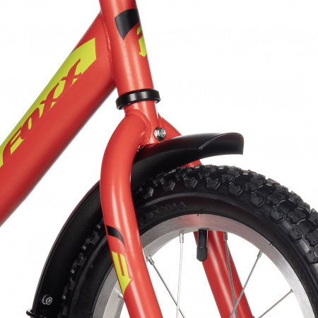 Велосипед Foxx Simple 14 (2025) (Велосипед FOXX 14" SIMPLE красный, сталь, тормоз нож, крылья, багажник, полная защ.цепи)