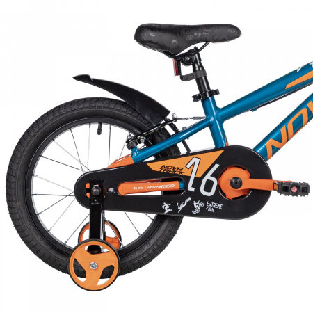 Велосипед Novatrack Extreme V 16 (2025) (Велосипед NOVATRACK 16" EXTREME алюм., бирюзовый, полная защ.цепи, V-brake, короткие крылья, полная )