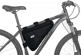 Велосумка под раму STG влагозащищенная, 40х26х5 см, 3.7 л, черный, модель 555-553 - фото
