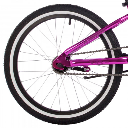 Велосипед Novatrack Katrina 20" (2024) (Велосипед NOVATRACK 20" KATRINA алюм., розовый металлик, ножной тормоз, короткие крылья)
