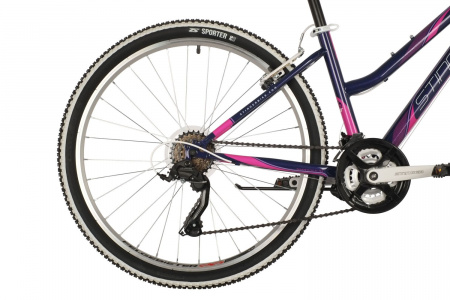 Велосипед STINGER LATINA 26" (2021) (Велосипед STINGER 26" LATINA фиолетовый, сталь, размер 19", MICROSHIFT)
