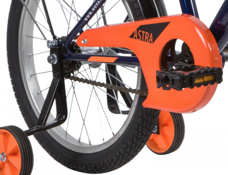 NOVATRACK ASTRA 18" (2020) (Велосипед NOVATRACK 18" ASTRA синий, тормоз нож, крылья, багажник, защита А-тип)