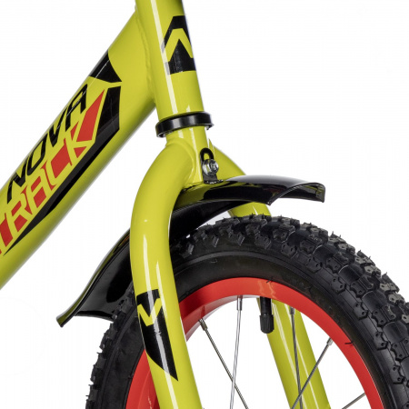 Велосипед Novatrack Twist 14 (2025) (Велосипед NOVATRACK 14" TWIST зеленый, тормоз нож, крылья корот, полная защ.цепи)