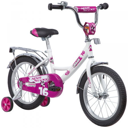 Велосипед NOVATRACK URBAN 16" (2019) (Велосипед NOVATRACK 16", URBAN, белый, полная защита цепи, тормоз нож., крылья и багажник хром.,)